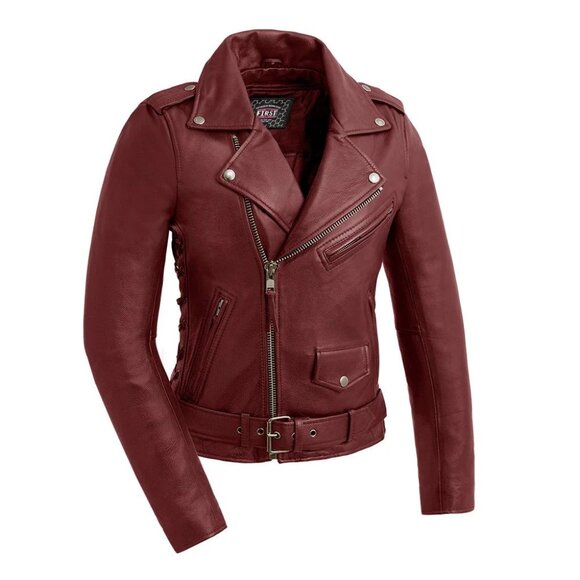 First MFG Jackets & Blazers - Popstar Women's Motorcycle Leather Jacket